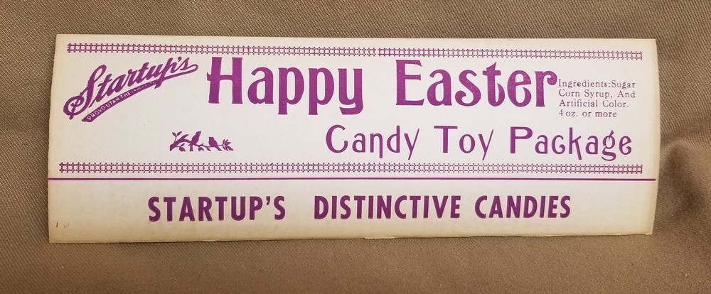 1960s Startups Candy Co Clear Toy Package Advert EASTER Provo UTAH VINTAGE