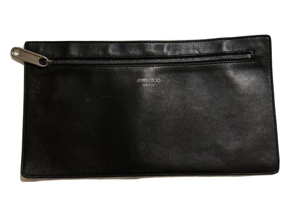 Jimmy Choo Pouch Leather Clutch Bag