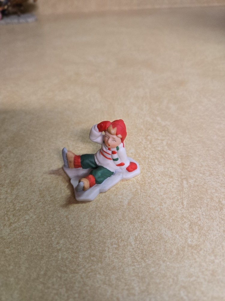 Lefton Colonial Village 1987  06550 Kevin Banks Boy on Ice Christmas Figurine