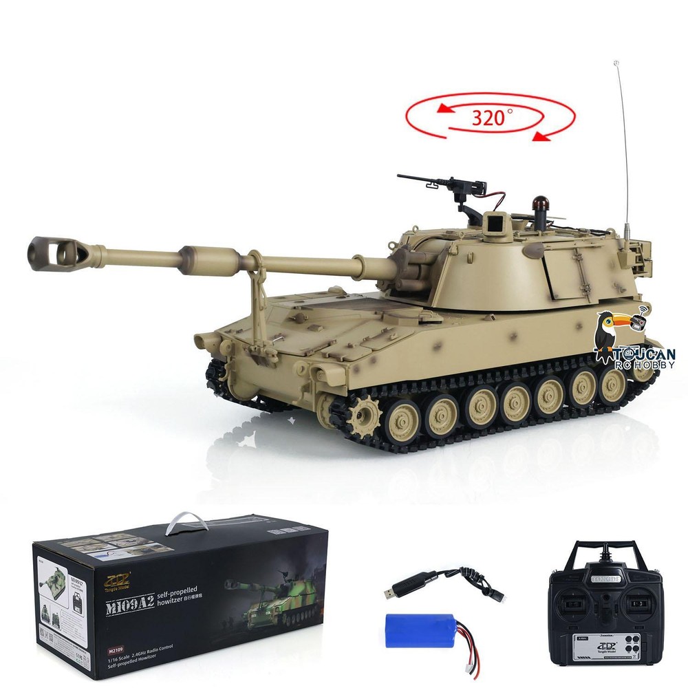 1/16 Tongde RC Tank M109A2 RTR Assembled Infrared BB Barrel Recoil 320° Rotate