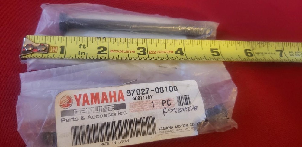 2 Pack Yamaha 97027-08100 M8-1.25x100 Flange Bolt for Snowmobile Motorcycle ATV