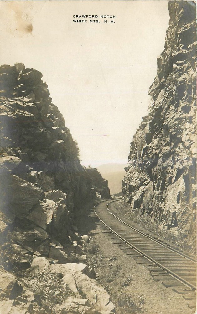 c1910 White Mts New Hampshire Crawford Notch Railroad RPPC Postcard 25-8280