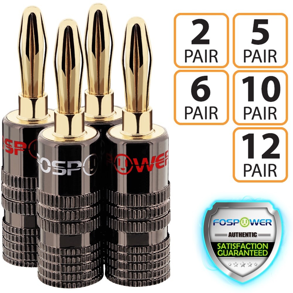 Dual Screw Audio Gold Plated Speaker Cable Wire Connector 4mm Banana Plug Jack