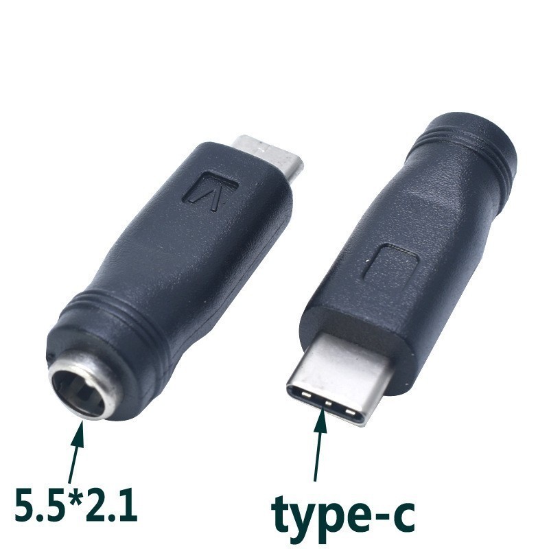 2× DC Power Converter USB 3.1 Type-C Male To 5.5 x 2.1mm Female Charger Adapter