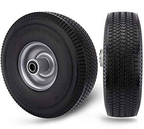 4.10/3.50-4 Flat Free Tire for Hand Truck/Garden Utility Wagon Cart/Lawn