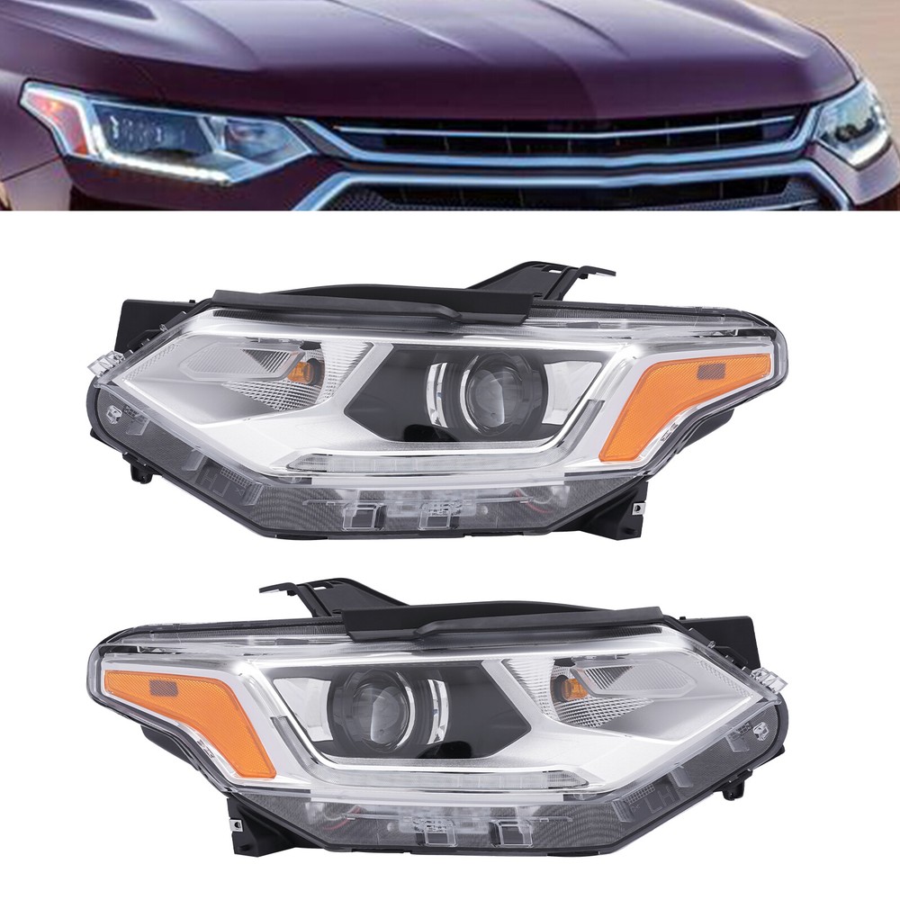 LED DRL Headlight Headlamps Pair LH+RH For Chevy Traverse 2018-2020 HID/Xenon US