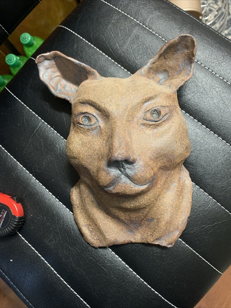 One Of A Kind Dog Head Sculpture