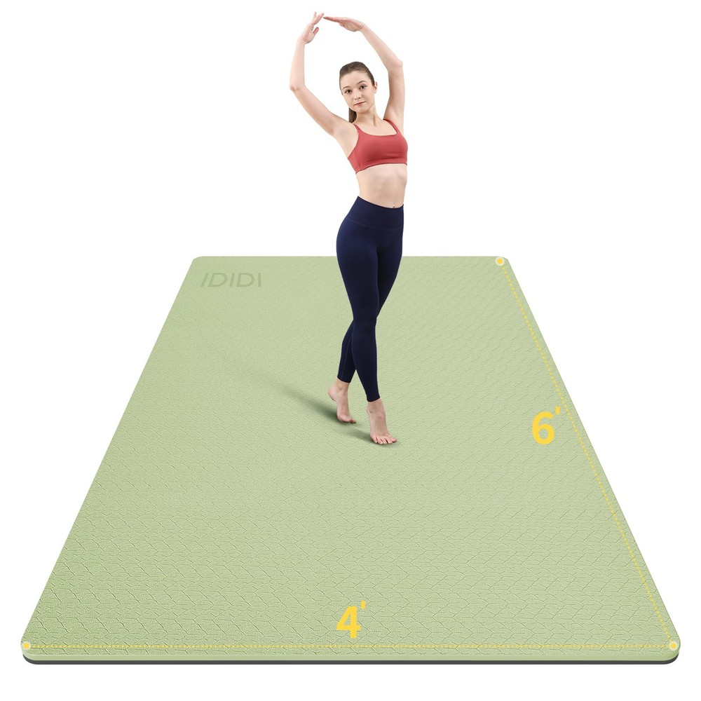 8mm Extra Large Yoga Mat 6x4 Feet Non-Slip Wide and Long 72x48 Inches