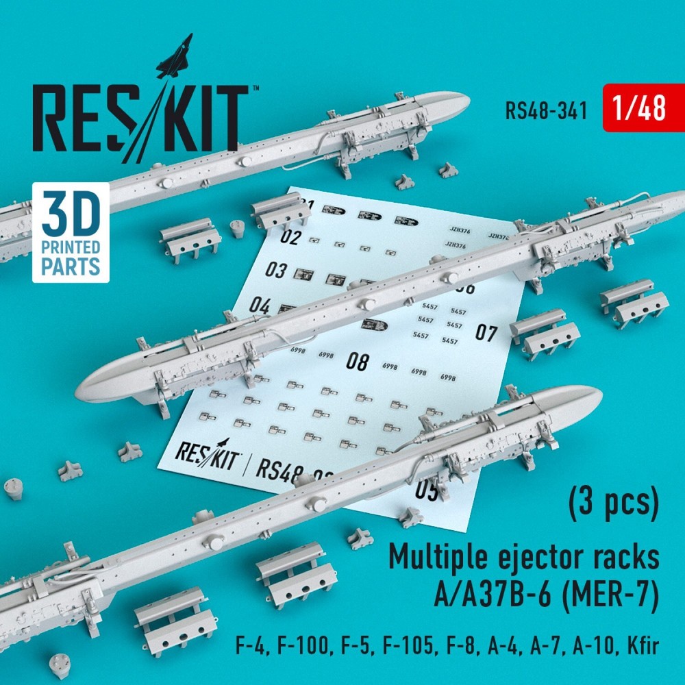 1/48 ResKit A/A37B-6 MER-7 Triple Ejector Racks Set RS48-0341 (3pcs)