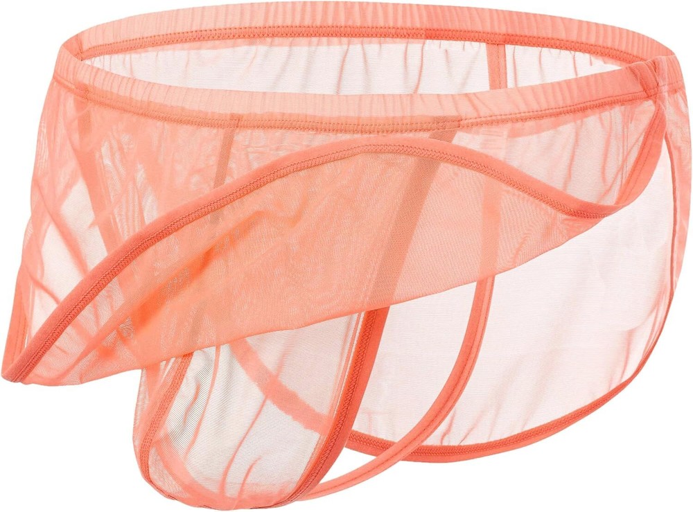 Mens Sexy Split Sides Underwear Sheer Men Thong Bulge Enhancing Pouch G-String