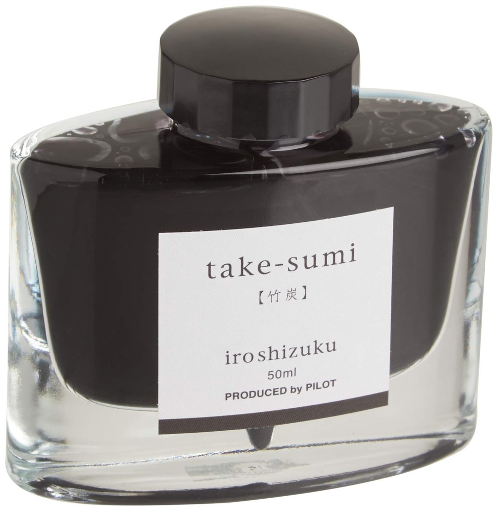 PILOT Iroshizuku Bottled Fountain Pen Ink, Take-Sumi, Bamboo Charcoal (Black)...