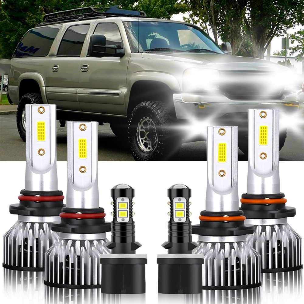 LED Headlight Hi Lo Beam Fog Light Bulb white For GMC Yukon XL 1500 2000-2006