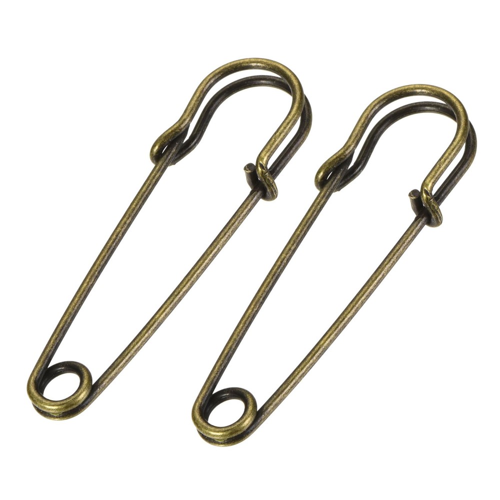 40Pcs Bronze Safety Pins for Sewing Crafts Clothing 2.17-Inch Metal Pins