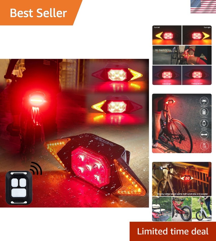 Ultimate Visibility Rechargeable Rear Bike Lights - Ideal for Night Riding