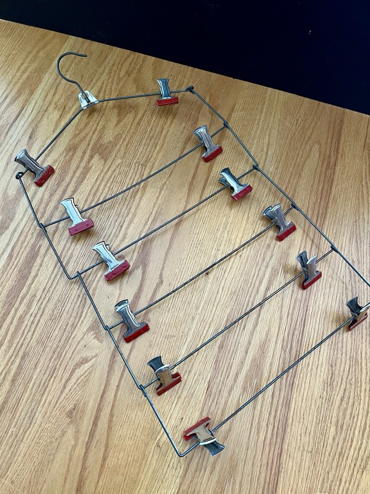 VINTAGE CLOSET COAT HANGER PANTS CLIP HOLDER