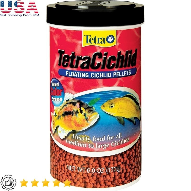 Cichlid Floating Pellets Protein Rich Food Immune Support Clear Water Formula US