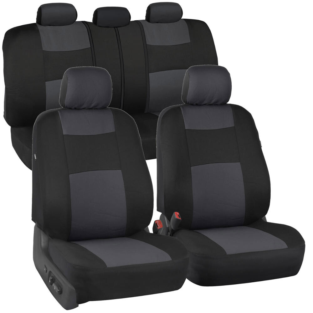 ProPoly Universal Front Rear Car Seat Covers Full Set Charcoal Gray  