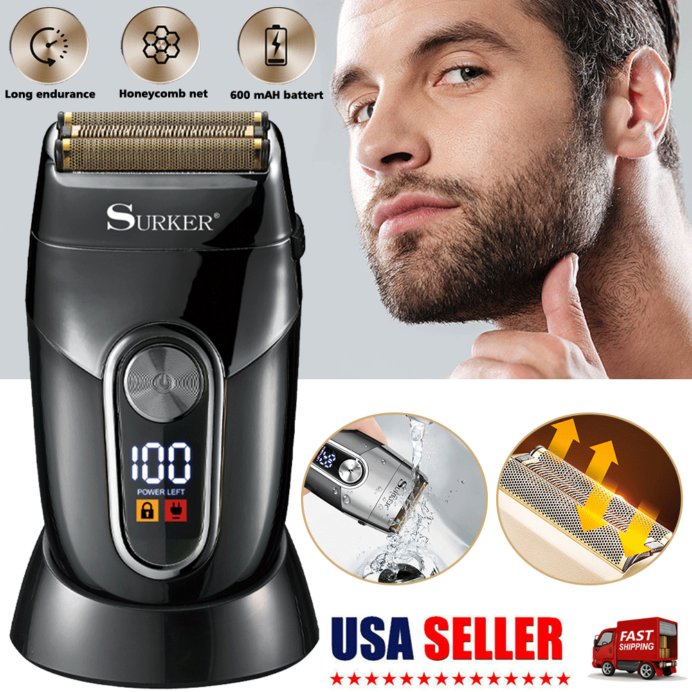 USB Men's Electric Shaver Rechargeable Bald Head Shaver Beard Trimmer US Seller