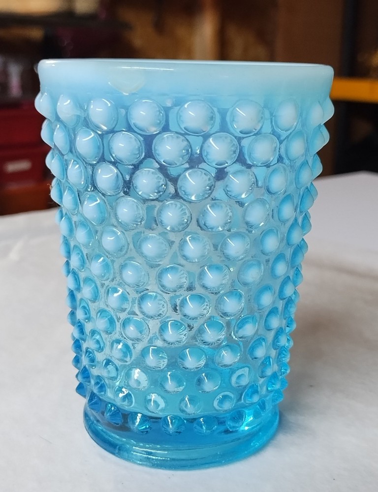 Vintage 9oz Hobnail Tumbler In Opalescent Blue