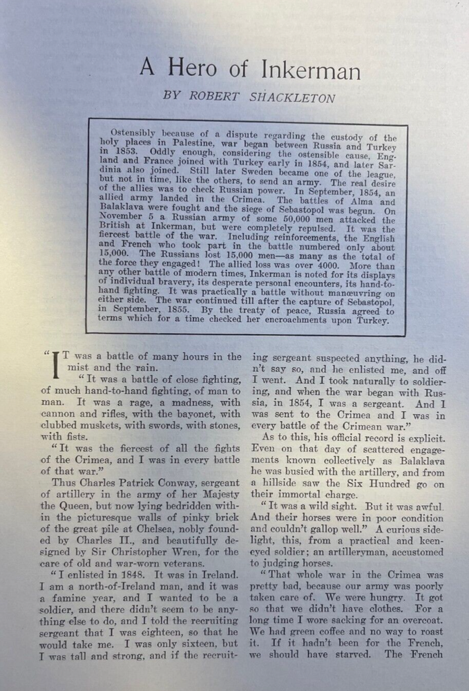 1908 Sergeant Charles Patrick Conway Hero of Inkerman