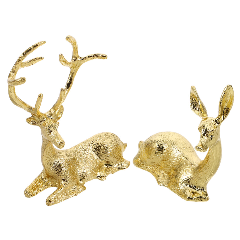2 Pcs Deer Statue Quirky Home Decor Desktop Decoration Adorable Lovers