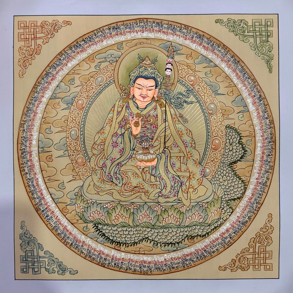 Guru Rinpoche Mantra MandalaThangka, Padmasambhava Prayer Mandala Thanka