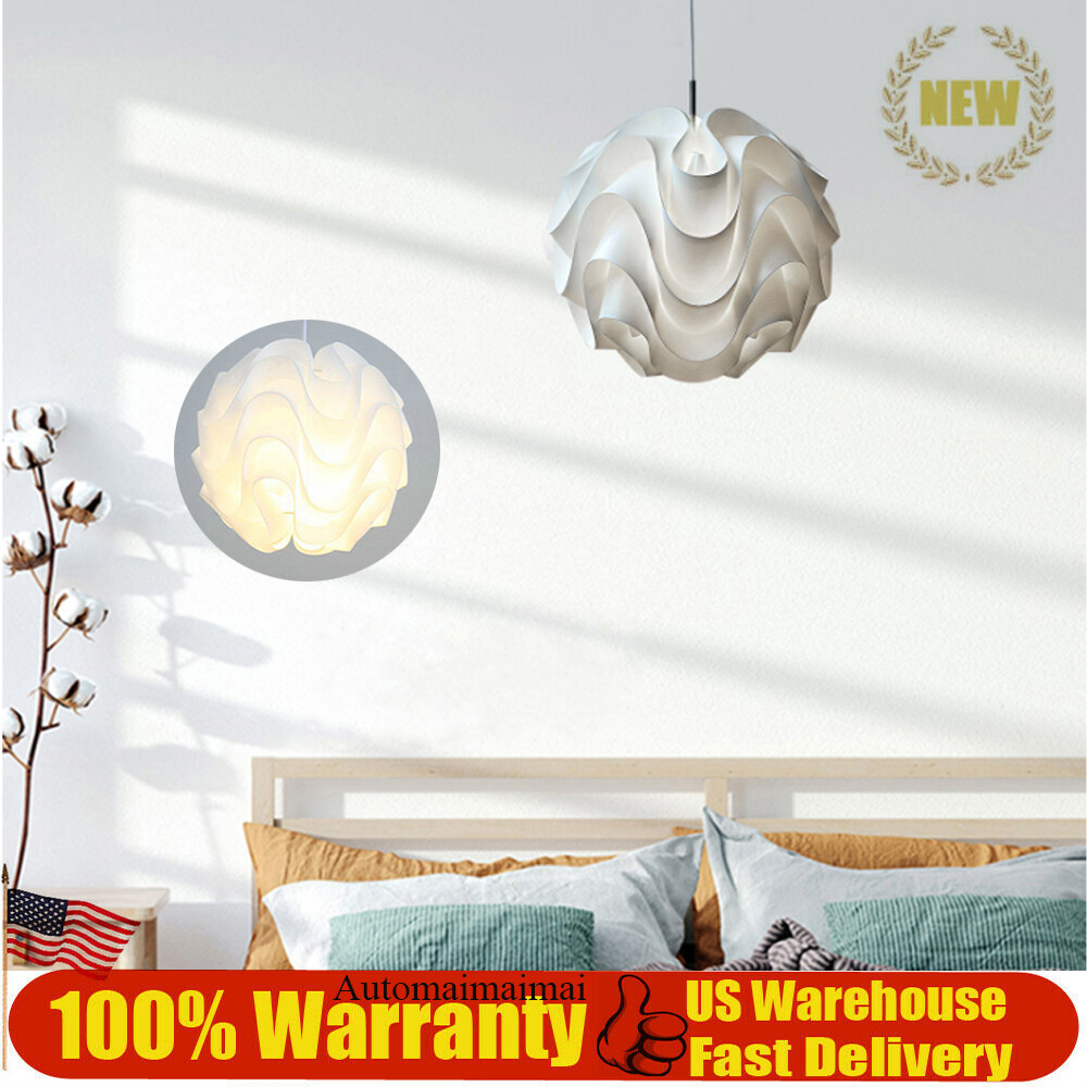Modern White Plastic LED Pendant Light with E27 Base 110V 60Hz Suspension Lamp