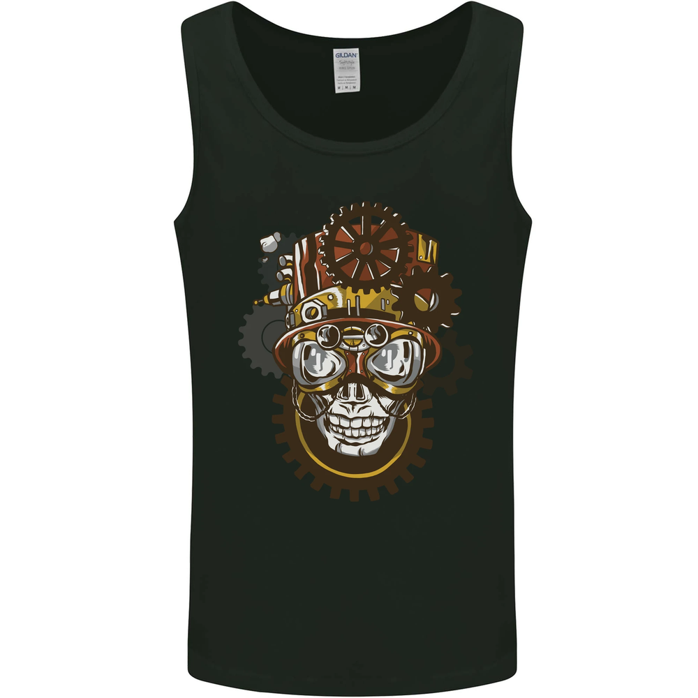 Steampunk Skull Mens Vest Tank Top