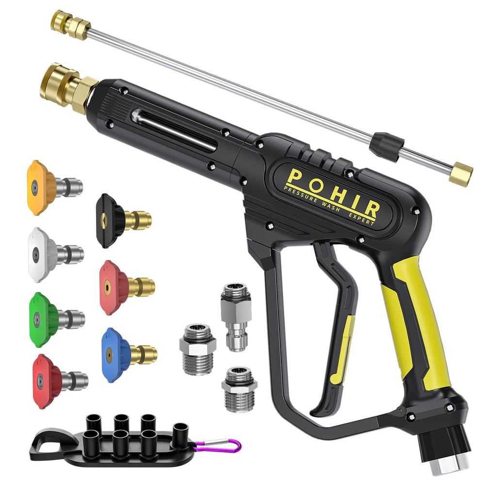 Pressure Washer Gun 3600 Psi With 3/8 Swivel Quick Connect Extension Wand M22