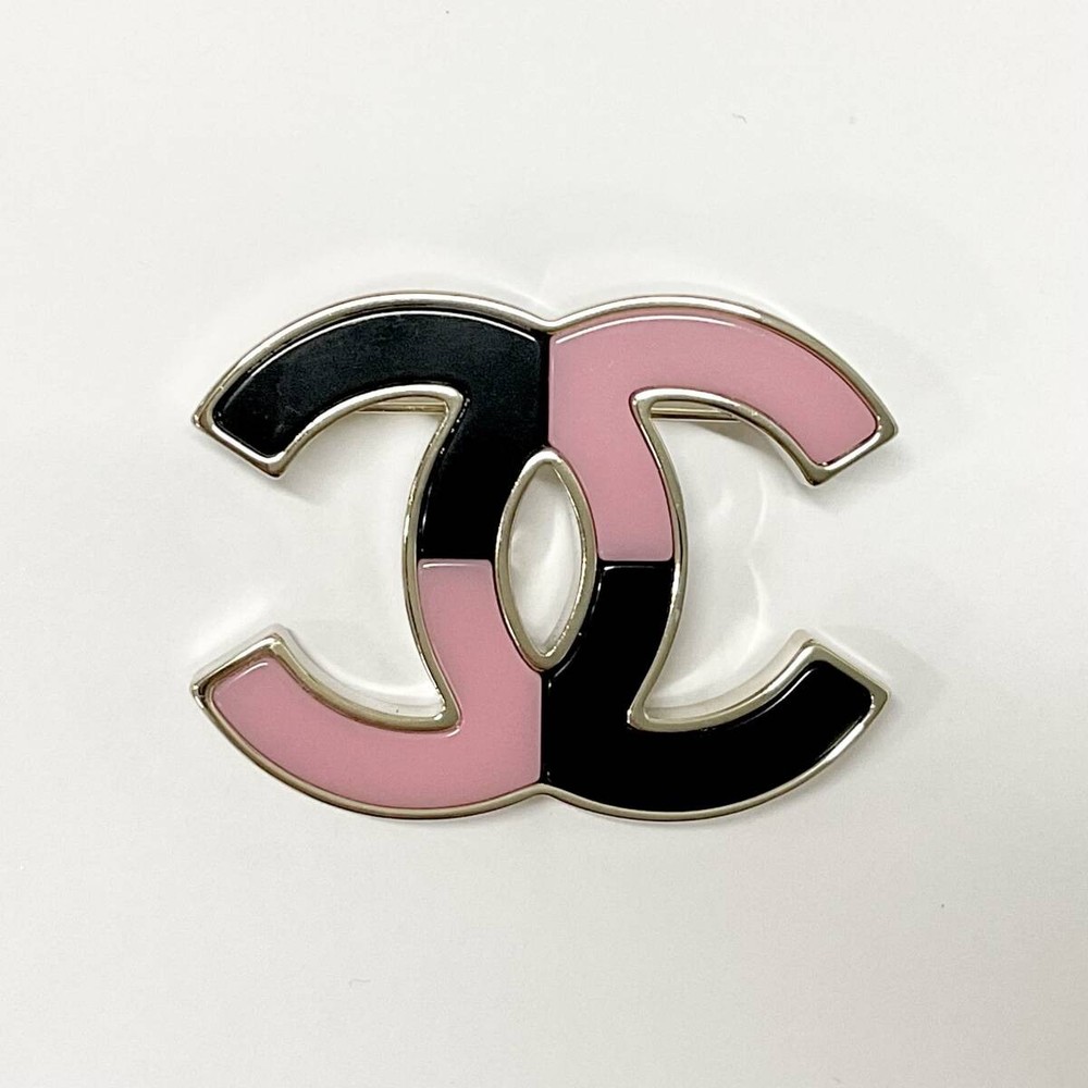 Chanel Coco Mark Bicolor Gold Brooch Vintage Inspired