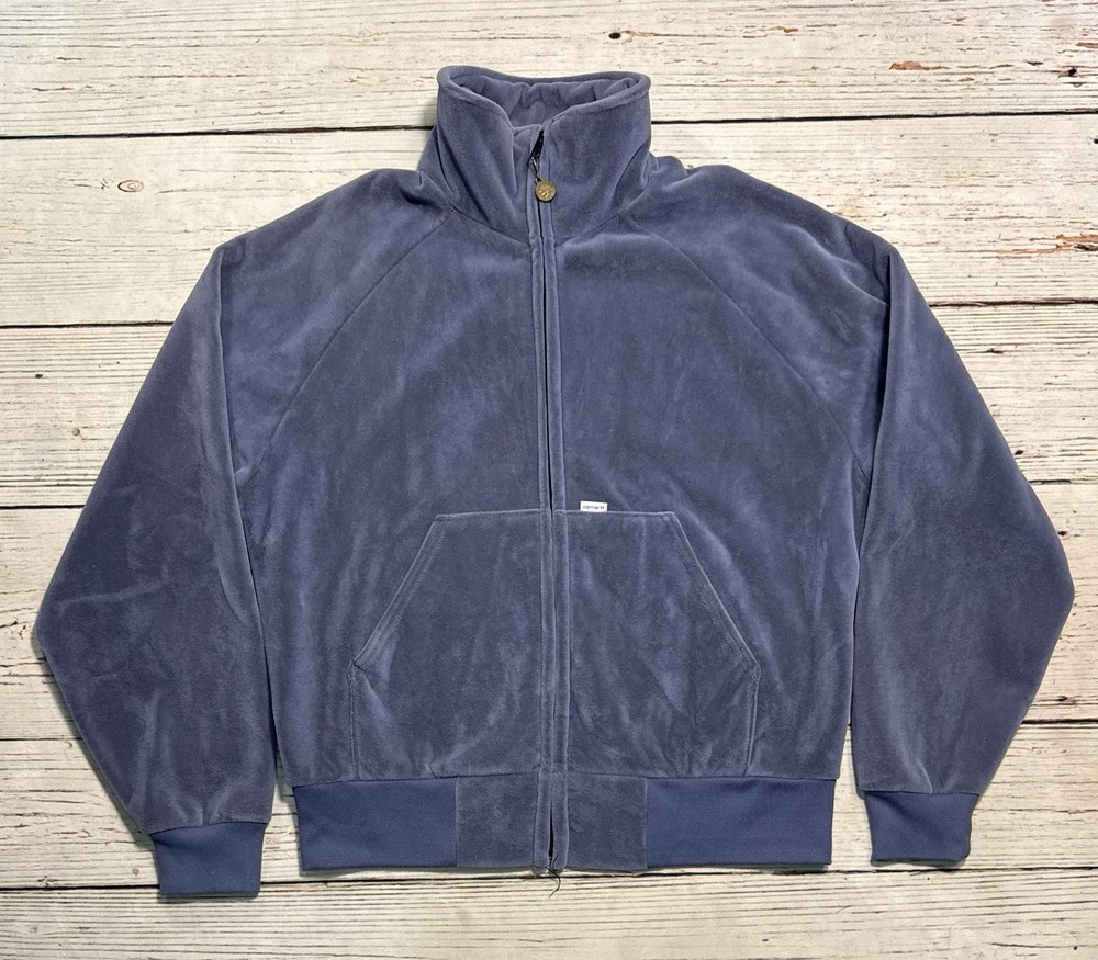 Vtg Carhartt 753 Gray Fleece-Lined Velvet Jacket Men's Size L