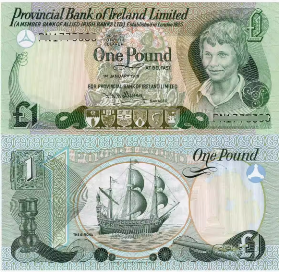 1978 Northern Ireland 1 Pounds BANKNOTE UNC