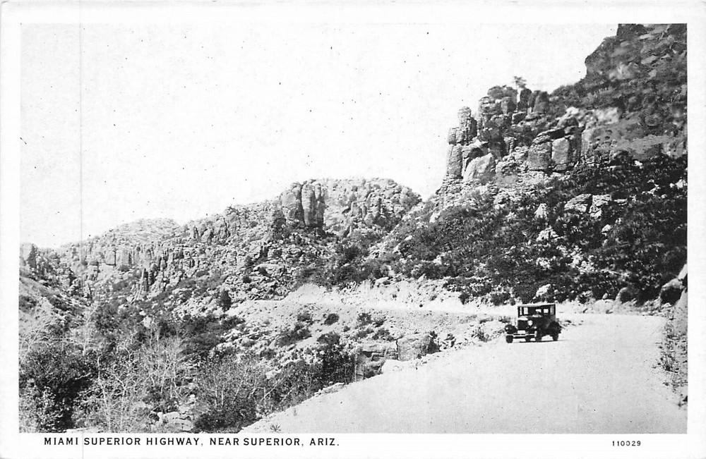 1930s Superior Arizona Miami Superior Highway Teich Seymour Postcard 25-5197