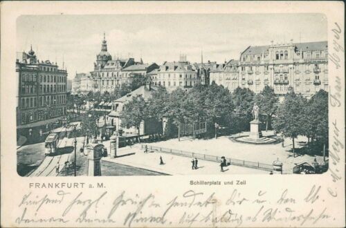 Postcard Frankfurt a. M. Schillerplatz and Zeil 1904 (No.883)