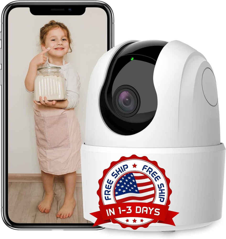 Sistema de cámara de seguridad inalámbrica para interiores con WiFi y visión noc