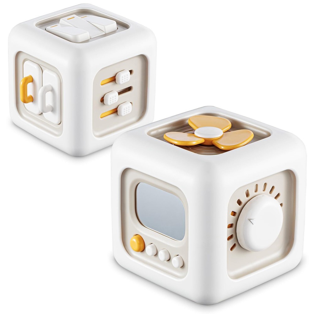 Montessori Busy Cube Sensory Toy for 1 Year Old Boys & Girls – Fine Motor Skills Activity