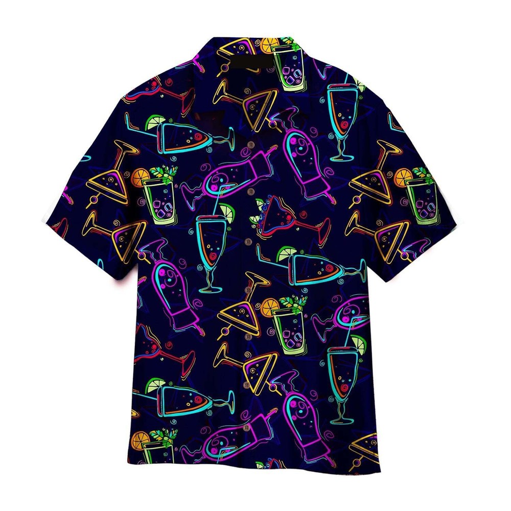 Neon Galaxy Margarita Cocktails Retro Hawaiian Shirt For Men Women
