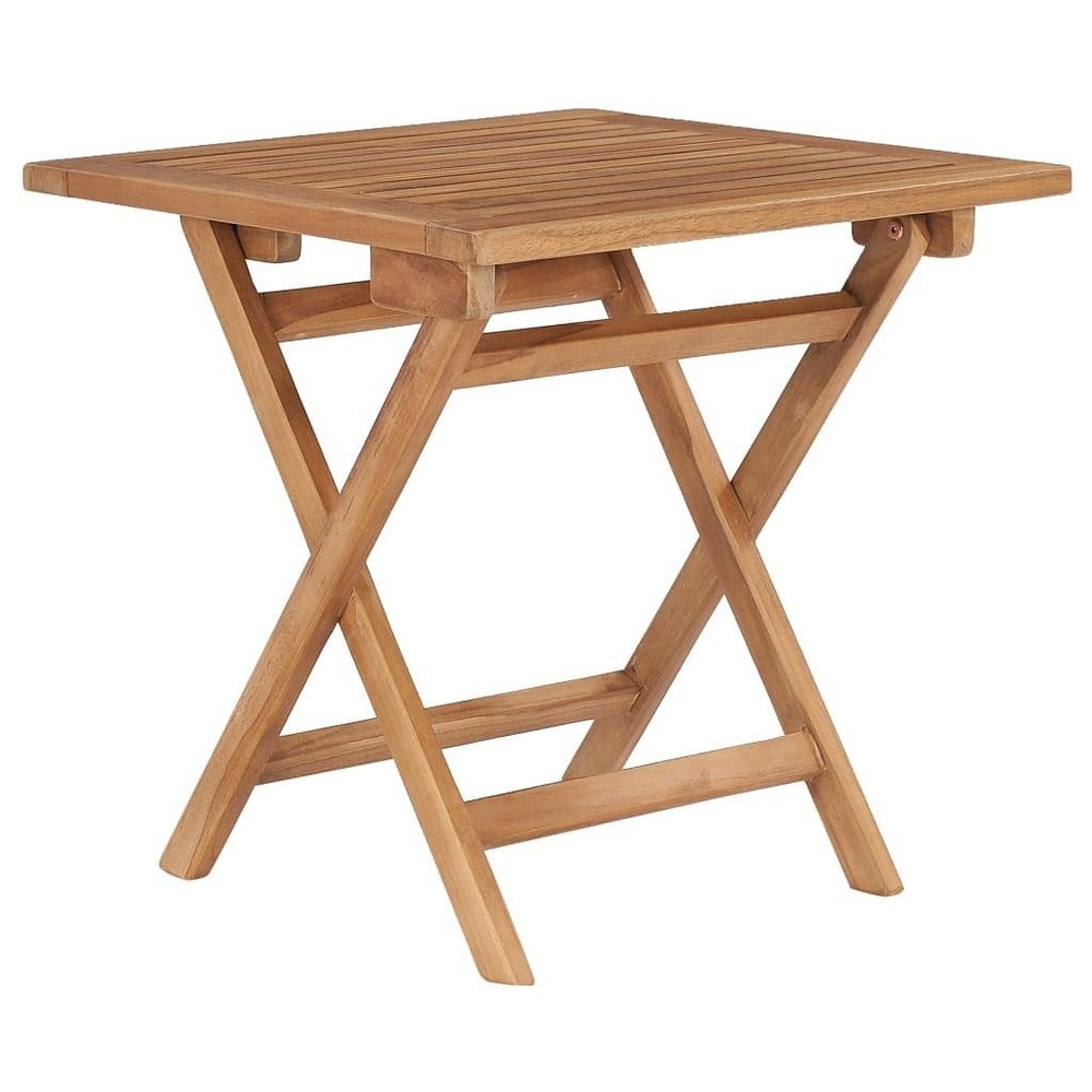 Solid Teak Foldable Outdoor Table Small Compact Patio Furniture