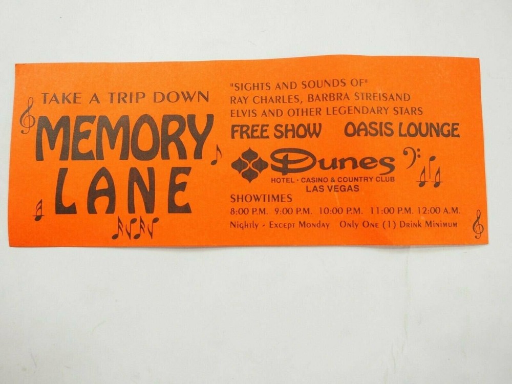 Dunes Hotel & Casino Take A Trip Down Memory Lane Free How Oasis Lounge Voucher-image
