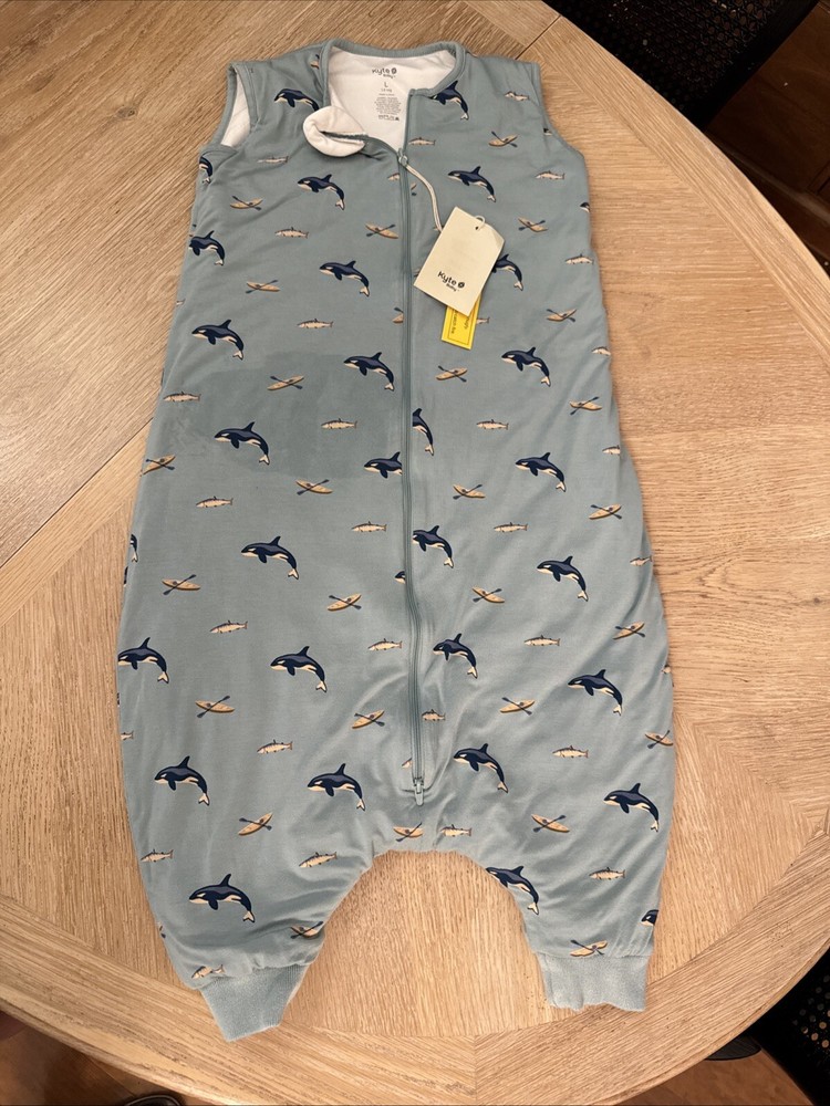 Kyte Baby Sleep Bag Walker 1.0 Tog Size L Large - Orcas Canoes Fish - READ