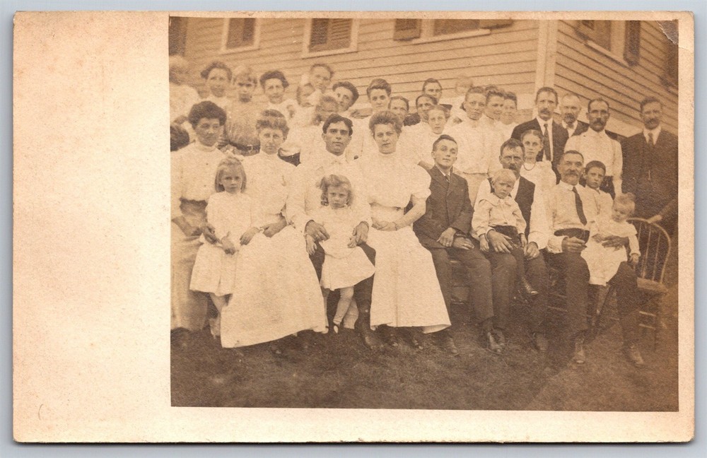 RPPC Double Wedding Guests? Group Photo C1901-1920 Velox Postcard AC2