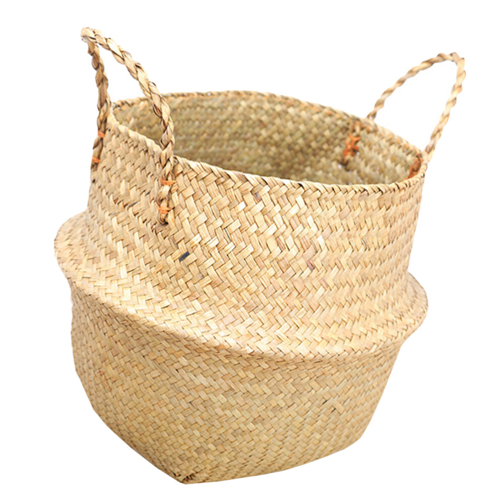 Pearl Girl Basket Storage Baskets Yellow Flower Straw Woven