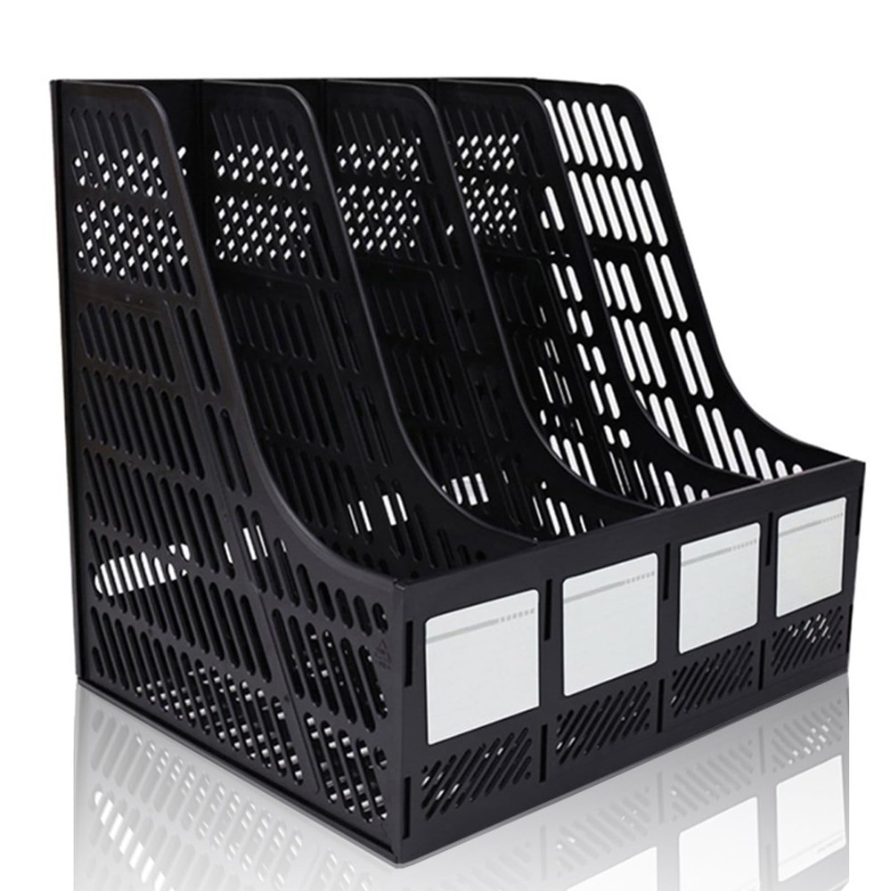 Desktop File Organizer Box with 4 Vertical Compartments