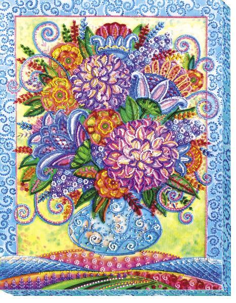 Bead embroidery kit Summer Palette needlework kit Art canvas beadwork pattern