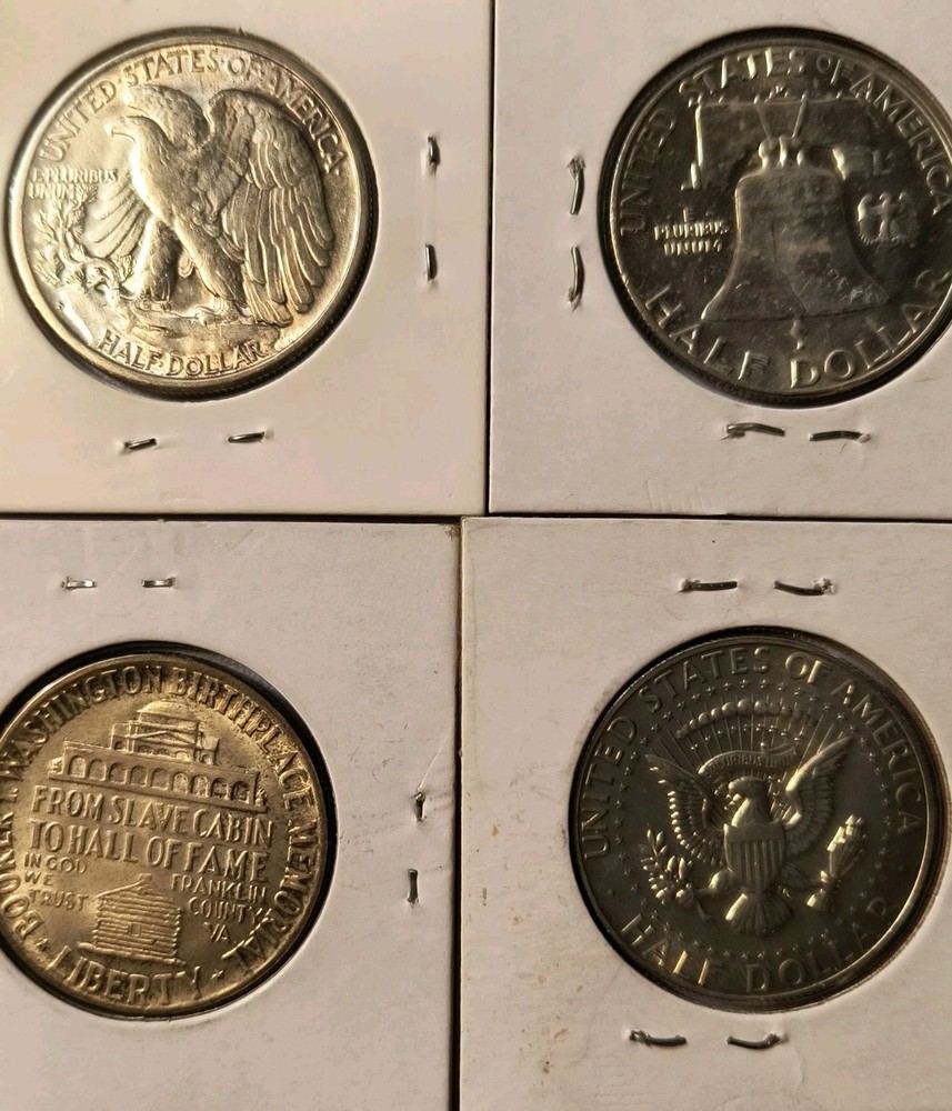 Rare US Silver 1/2 Dollar Mixed Lot 4 Decades Key Mints