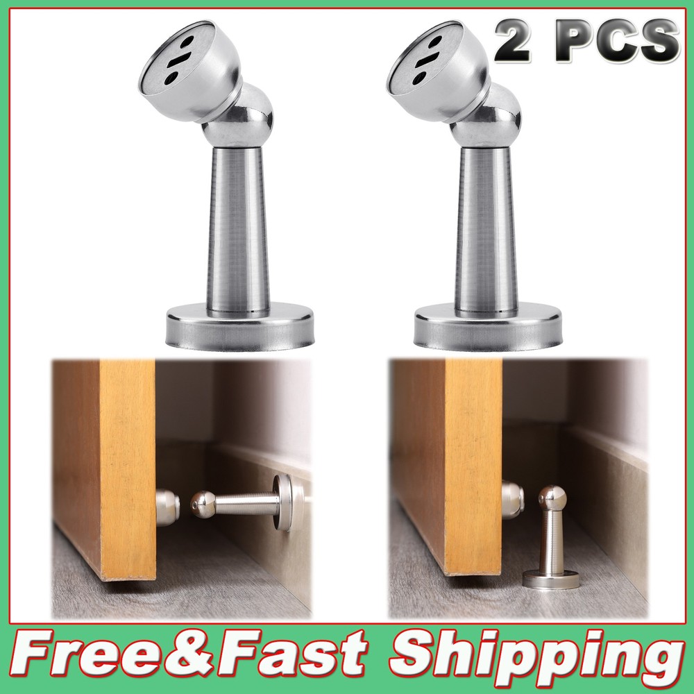 2-PACK Magnetic Door Stop Holder Home Safety Stopper Office Fitting Screws Catch