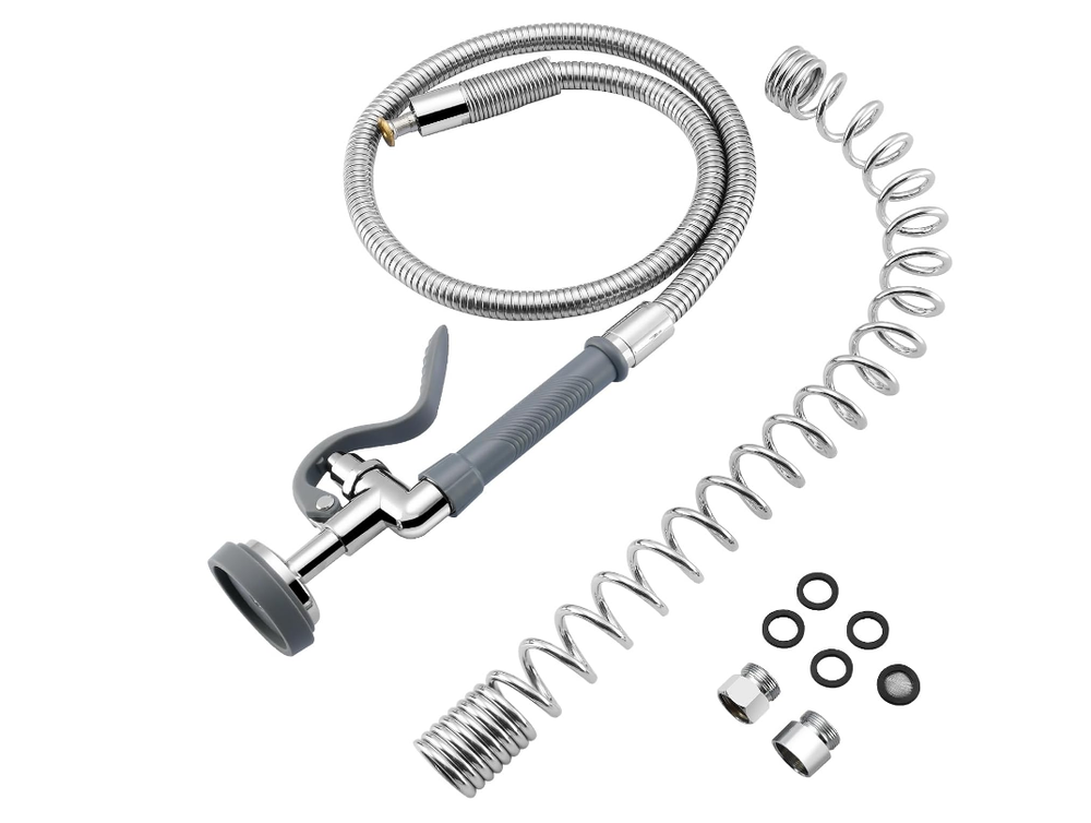 Faucet Spray Hoses (Pre Rinse Spring+44in Hose+Spray Valve)