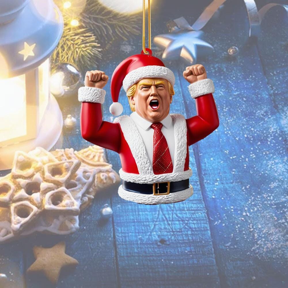 Trump Won Cosplay Santa Claus 2024 MAGA Acrylic Flat Ornament 3 5 in