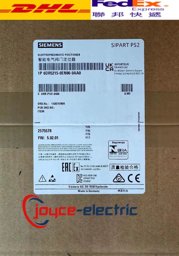 6DR5215-0EN00-0AA0 Siemens Positioner New in box Expedited Shipping Spot Goods