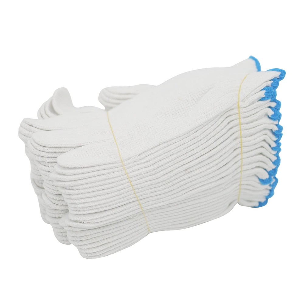 12-Pair Large Cotton Work Gloves String Knit Polyester Blend Durable